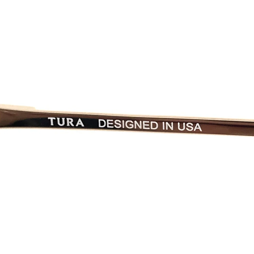 Tura Petite Eyeglasses Frames R582 BRN Brown Gold Cat Eye Wire Rim 50-16-135